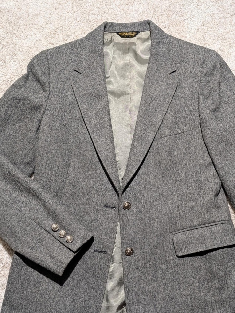 CRICKETEER Vintage Tailored Wool Blazer Jacket with Crested Buttons